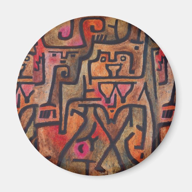 Klee Abstrakt Röd Abstrakt Expressionist Natur  Magnet (Framsidan)