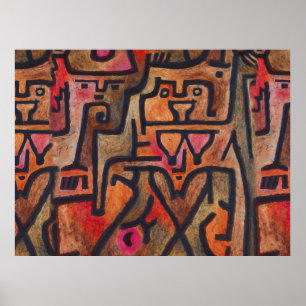 Klee Abstrakt Röd Abstrakt Expressionist Natur Poster