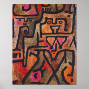 Klee Abstrakt Röd Abstrakt Expressionist Natur Poster
