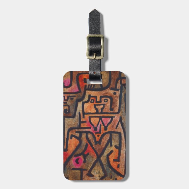 Klee Abstrakt Skog Expressionistisk Modern Konst Bagagebricka (Vertikal Framsida)