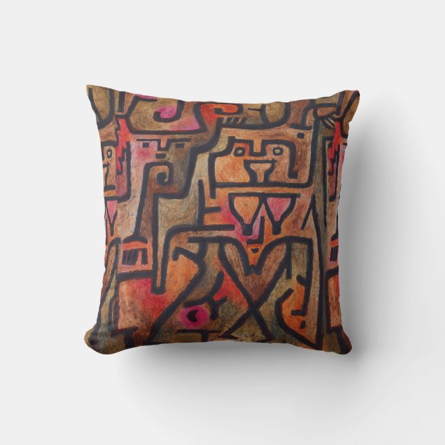 Klee Abstrakt Skog Expressionistisk Modern Konst Kudde (Framsida)