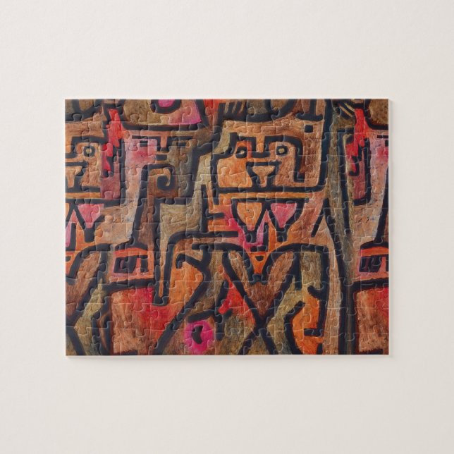 Klee Abstrakt Skog Expressionistisk Modern Konst Pussel (Horisontell)