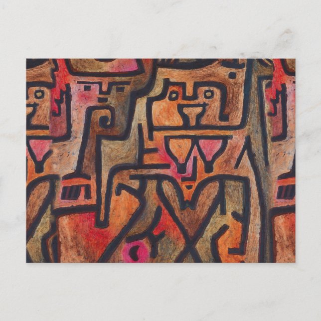 Klee Abstrakt Skog Expressionistisk Modern Konst Vykort (Framsida)