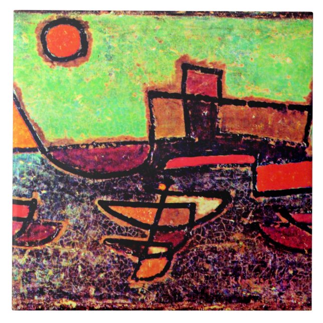 Klee - Avresande ångare Kakelplatta (Framsidan)