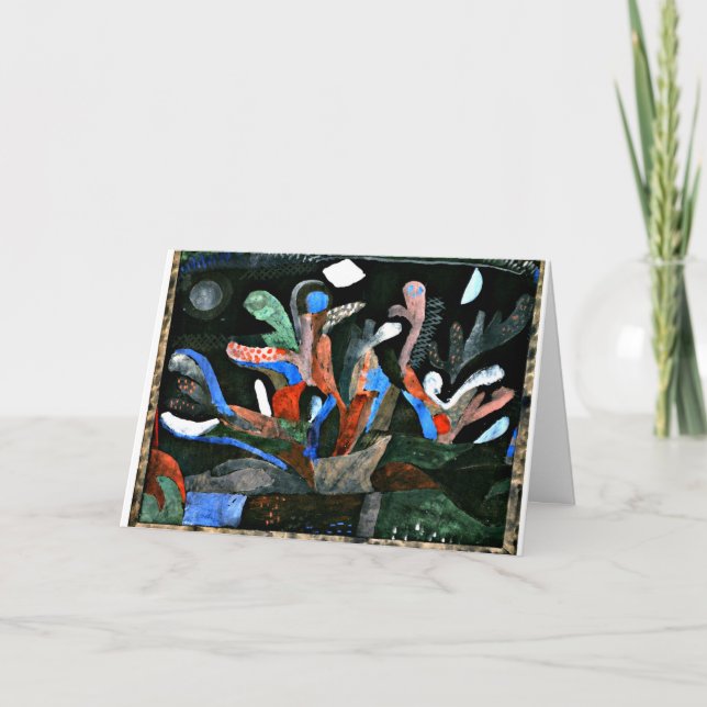 Klee - Bild i en Garden i Mörk Färg Kort (Framsida)