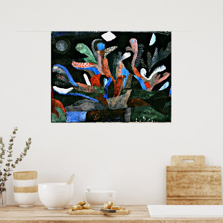 Klee - Bild i en Garden i Mörk Färg Poster