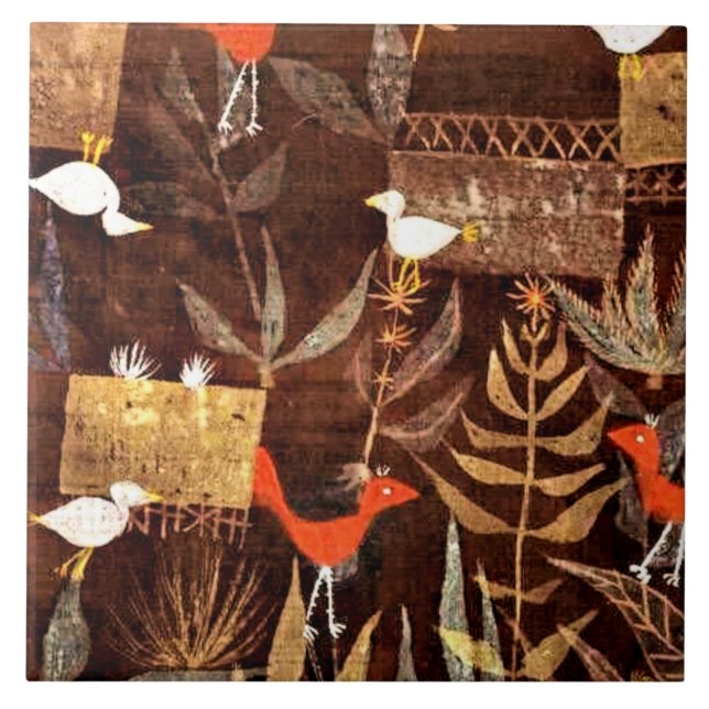 Klee - Bird Garden Kakelplatta (Framsidan)