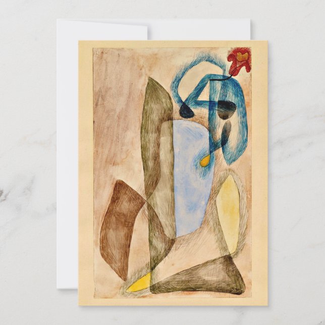 Klee - Blomma i mars, abstrakt konst Kort (Framsida)