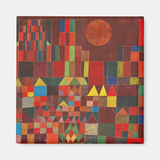Klee - Castle och Sol, abstrakt Magnet (Framsidan)