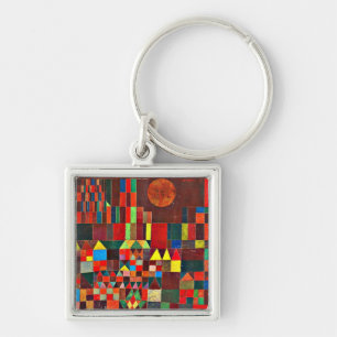 Klee - Castle och Sol Fyrkantig Silverfärgad Nyckelring