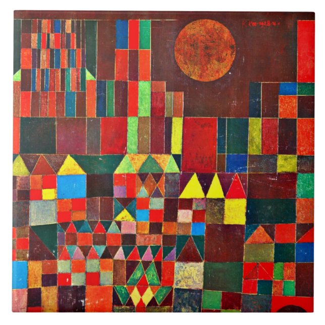 Klee - Castle och Sol Kakelplatta (Framsidan)