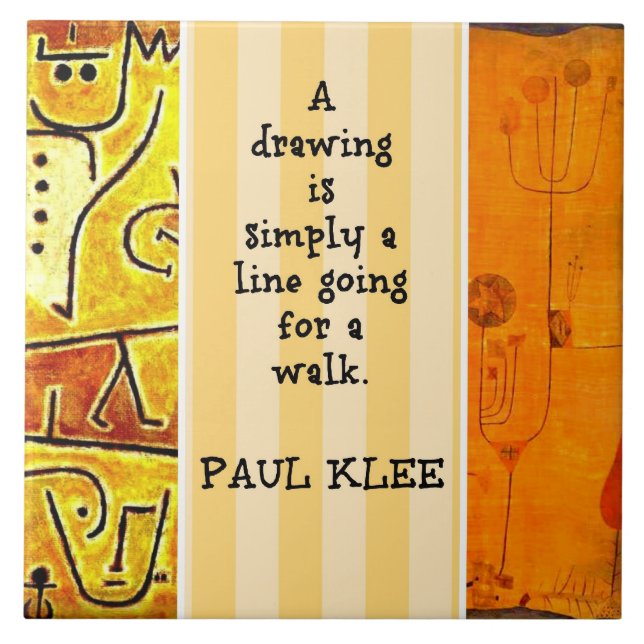 Klee - Citat och målning Kakelplatta (Framsidan)