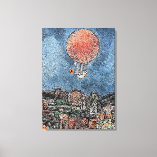 Klee - Der Luftballoon, abstrakt artwork Canvastryck (Framsida)