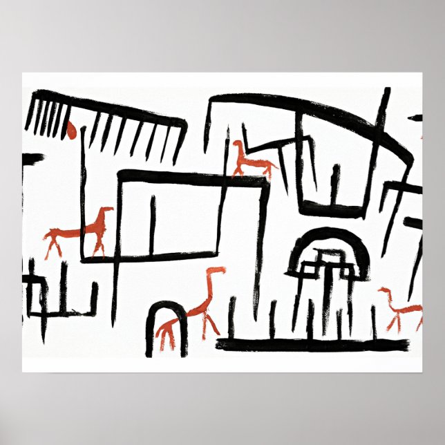 Klee - Djur i ett djurutrymme Poster (Framsidan)