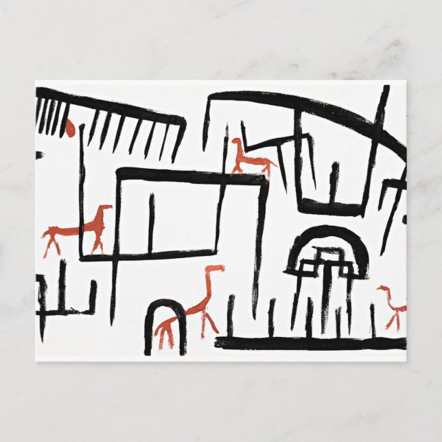 Klee - Djur i ett djurutrymme Vykort (Framsida)