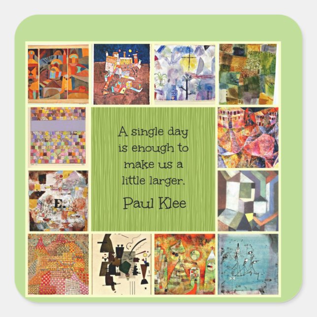 Klee - färgad kollage fyrkantigt klistermärke (Framsida)