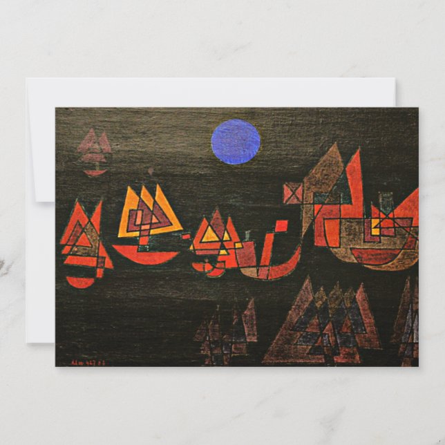 Klee - Fartyg i natten Julkort (Framsida)