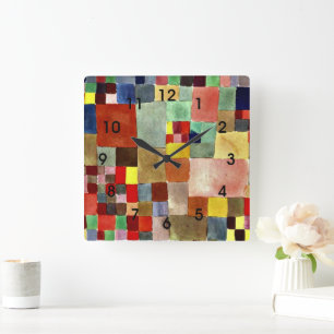 Klee - Flora på sand Fyrkantig Klocka