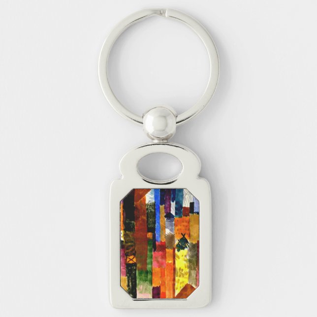 Klee - Före staden Rektangulärt Silverfärgad Nyckelring (Framsidan)