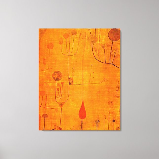 Klee - Frukter på rött Canvastryck (Framsida)