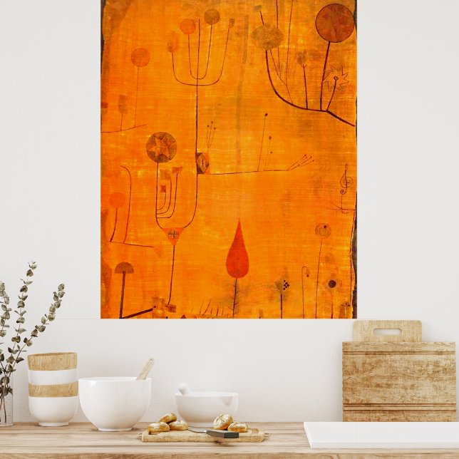 Klee - Frukter på rött Poster (Kök)