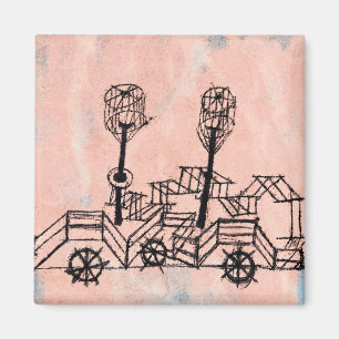 Klee - gammal styrbåt, abstrakt konst magnet