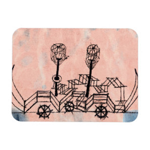 Klee - gammal styrbåt, abstrakt konst magnet