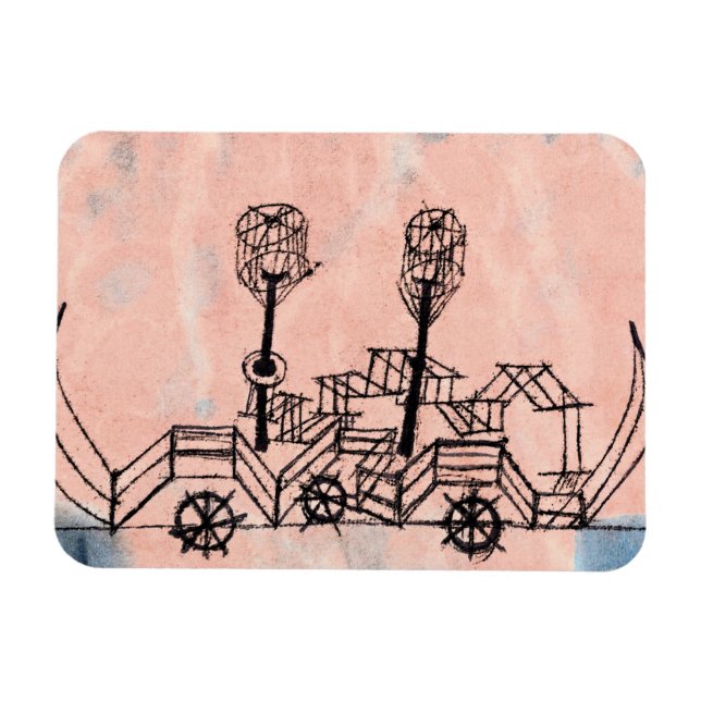 Klee - gammal styrbåt, abstrakt konst magnet (Horisontell)