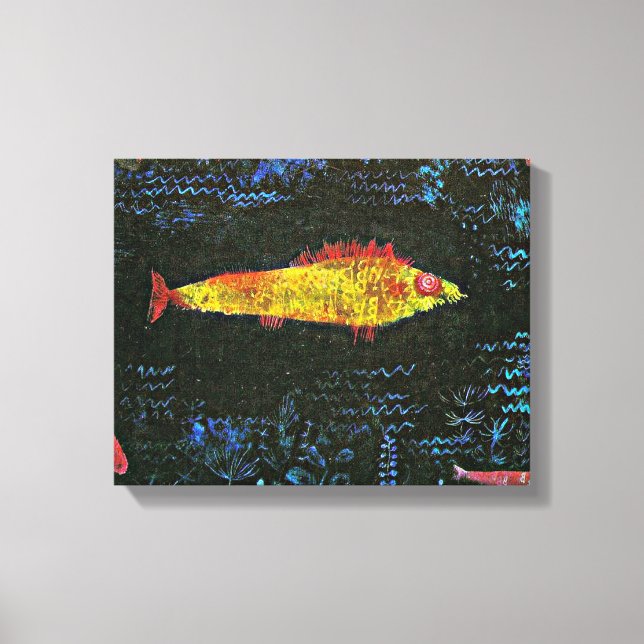 Klee - Goldfish, berömd-målning, Canvastryck (Framsida)