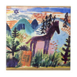 Klee - Hästen, berömd Kakelplatta<br><div class="desc">Horsen,  populär målning av Paul Klee.</div>