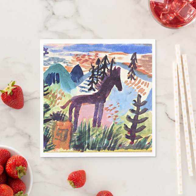 Klee - Hästen, berömd målning Pappersservett (Insitu)