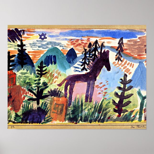 Klee - Hästen, berömd Poster (Framsidan)