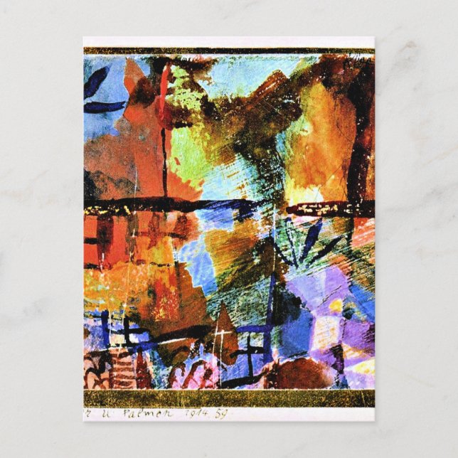 Klee - Houses och Handflatan Träd Vykort (Framsida)