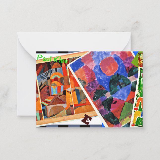 Klee - I Kärlek Paul Klee, kollage Anteckningskort (Framsida)