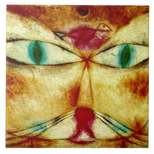 Klee - Katt och fågel Kakelplatta