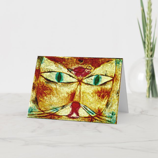 Klee - Katt och fågel Kort (Framsida)