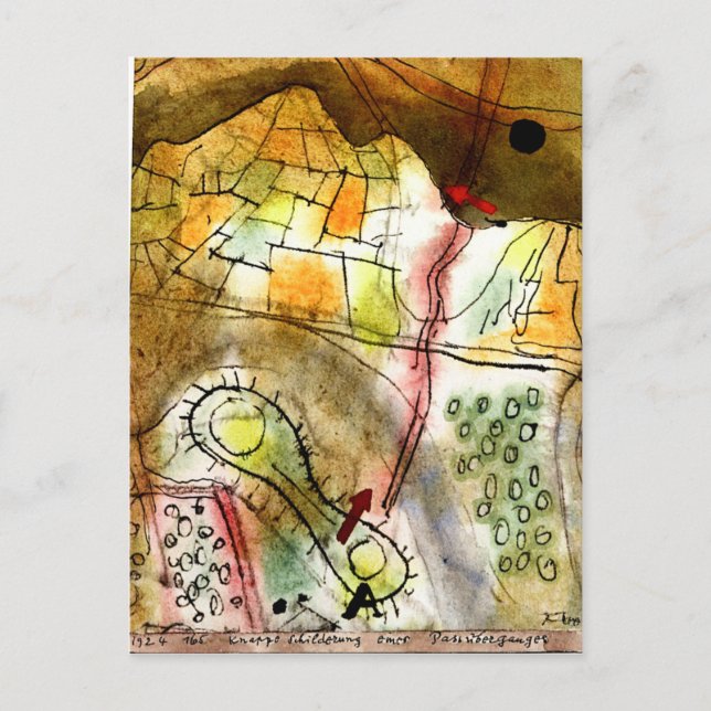 Klee - kortfattad beskrivning av ett bergspass vykort (Framsida)