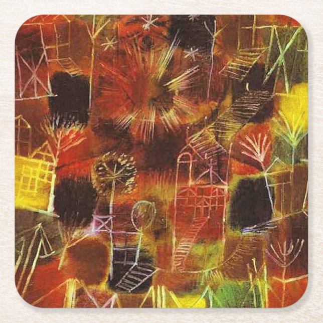 Klee - Kosmisk komposition Underlägg Papper Kvadrat (Framsidan)