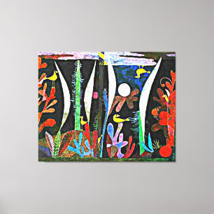 Klee - Liggande med Gult fåglar Canvastryck