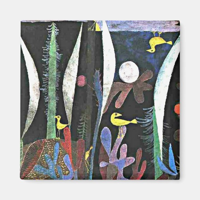 Klee - Liggande med Gult fåglar Magnet (Framsidan)