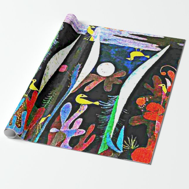 Klee - Liggande med Gult fåglar Presentpapper (Utrullad)