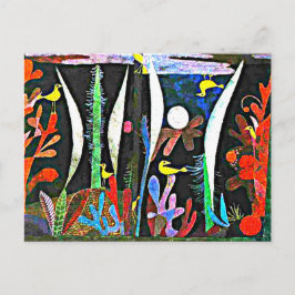 Klee - Liggande med Gult fåglar Vykort