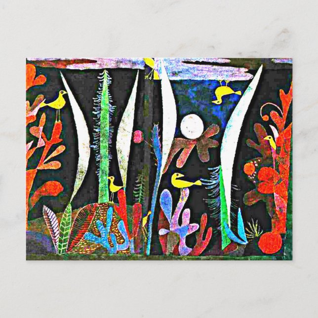 Klee - Liggande med Gult fåglar Vykort (Framsida)