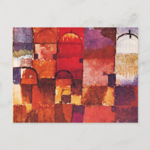 Klee - Red and White Cupolas Vykort