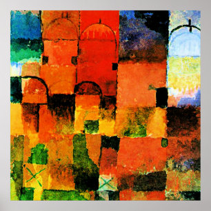 Klee - Red and White Domes Poster