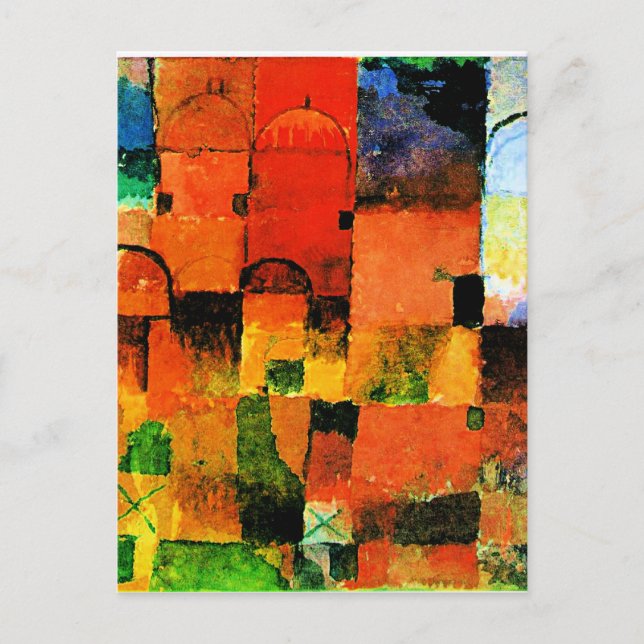 Klee - Red and White Domes Vykort (Framsida)