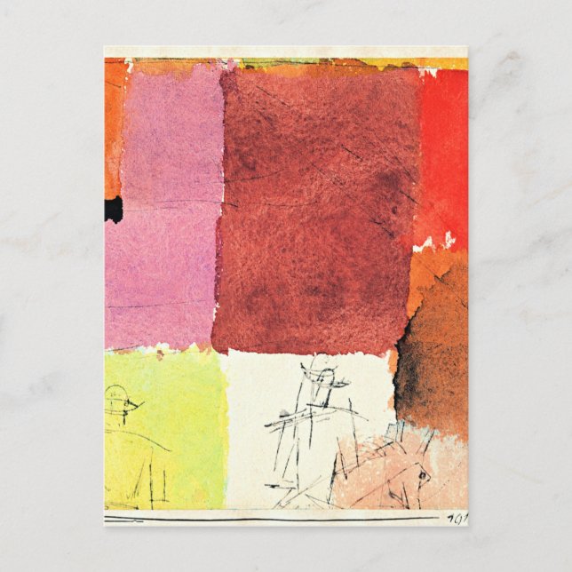 Klee - Sammansättning med Figurer. Vykort (Framsida)