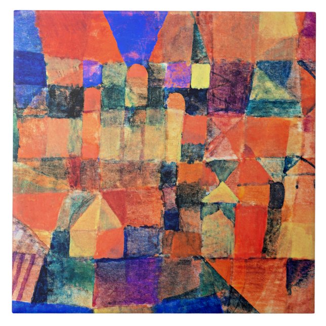 Klee - Stad med de tre katedralerna Kakelplatta (Framsidan)