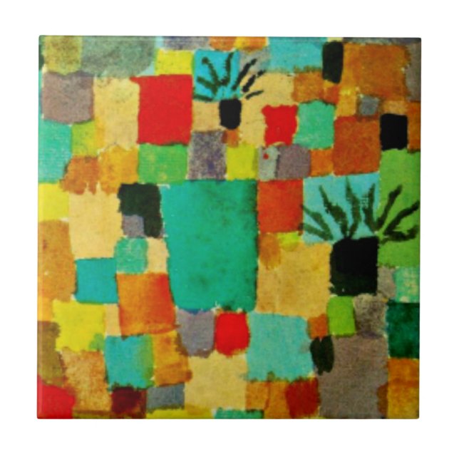 Klee - Sydtunisiska trädgårdar-1919 Kakelplatta (Framsidan)