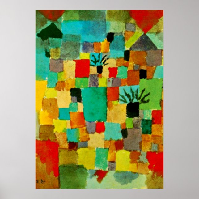 Klee - Sydtunisiska trädgårdar-1919 Poster (Framsidan)